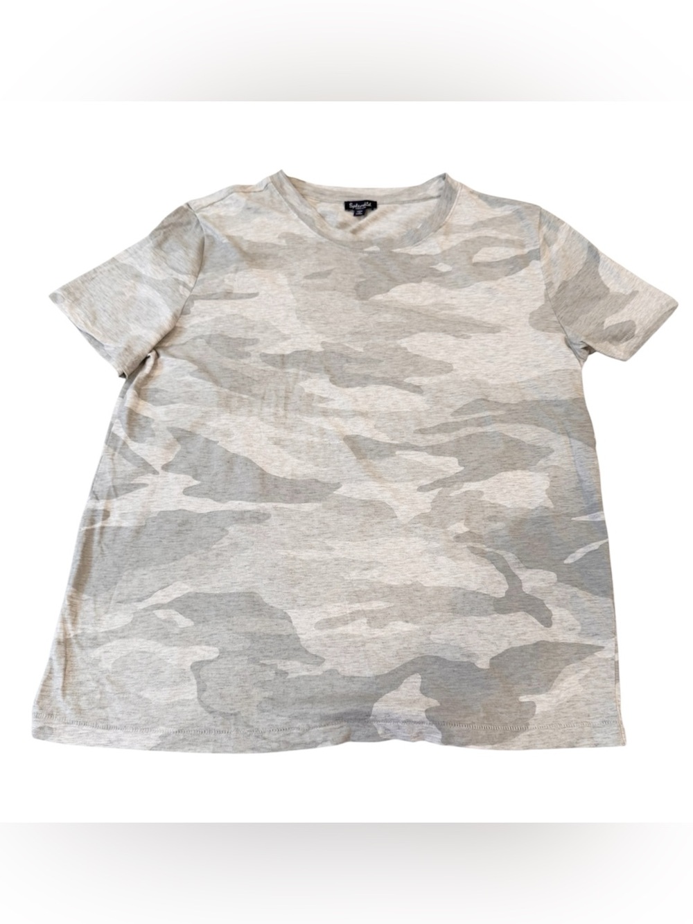 Splendid Light Gray Camouflage Crew Neck Tee Shirt Medium